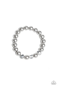 Paparazzi Really Resplendent - Silver Pearls - Stretchy Band Bracelet - $5 Jewelry with Ashley Swint