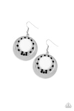 Load image into Gallery viewer, Paparazzi Ringed In Refinement - Black Rhinestones - Silver Hoop Earrings - $5 Jewelry With Ashley Swint