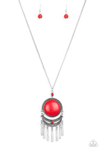 Load image into Gallery viewer, Paparazzi Rural Rustler - Red Stone - Silver Necklace &amp; Earrings - $5 Jewelry with Ashley Swint
