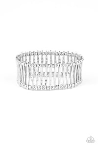 Paparazzi Rustic Rebellion - Silver - Stretchy Bracelet - $5 Jewelry with Ashley Swint