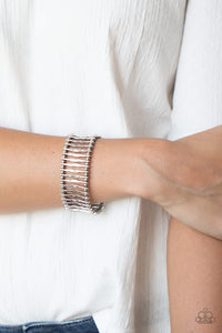 Paparazzi Rustic Rebellion - Silver - Stretchy Bracelet - $5 Jewelry with Ashley Swint