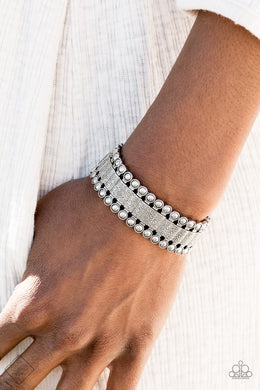 Paparazzi Rustic Rhythm - Silver - Bracelet - Trend Blend / Fashion Fix Exclusive - August 2020 - $5 Jewelry with Ashley Swint