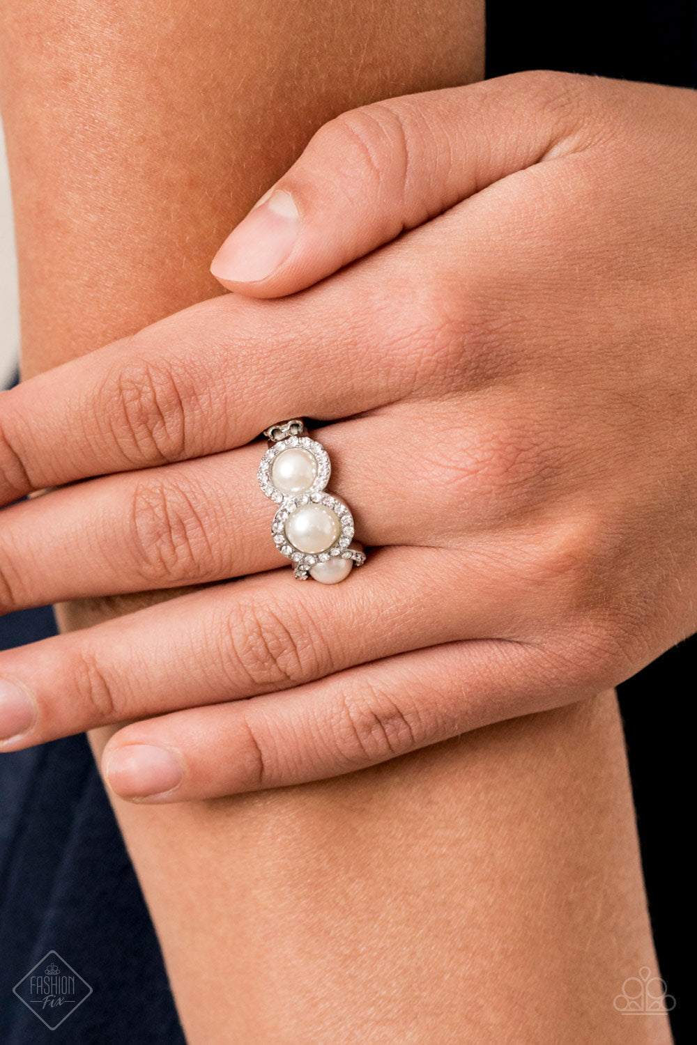 Paparazzi Shut The Front DIOR! - White - Ring - Trend Blend / Fashion Fix Exclusive June 2020 - $5 Jewelry with Ashley Swint