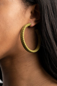 PRE-ORDER - Paparazzi Suede Parade - Green - Earrings - $5 Jewelry with Ashley Swint