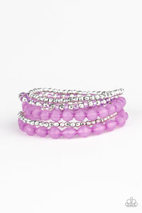 Paparazzi Sugary Sweet - Purple - Set of 5 Bracelets - $5 Jewelry with Ashley Swint