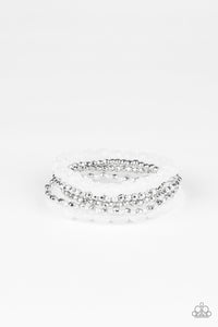 Paparazzi Sugary Sweet - White - Set of 5 Stretchy Band - Bracelets - $5 Jewelry with Ashley Swint