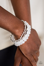 Load image into Gallery viewer, Paparazzi Sugary Sweet - White - Set of 5 Stretchy Band - Bracelets - $5 Jewelry with Ashley Swint