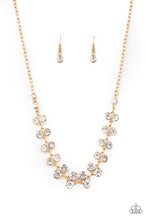 Load image into Gallery viewer, Paparazzi Super Starstruck - Gold - White Rhinestones - Necklace and matching Earrings - $5 Jewelry with Ashley Swint