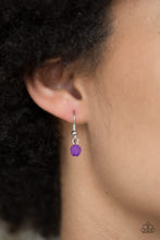 Load image into Gallery viewer, Paparazzi Tassel Takeover - Purple - White Rhinestones - Silver Tassel Necklace and matching Earrings - $5 Jewelry With Ashley Swint