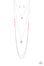 Load image into Gallery viewer, Paparazzi The Pony Express - Pink Stone - Silver Chain Necklace &amp; Earrings - $5 Jewelry with Ashley Swint