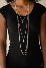 Load image into Gallery viewer, Paparazzi The Pony Express - Pink Stone - Silver Chain Necklace &amp; Earrings - $5 Jewelry with Ashley Swint