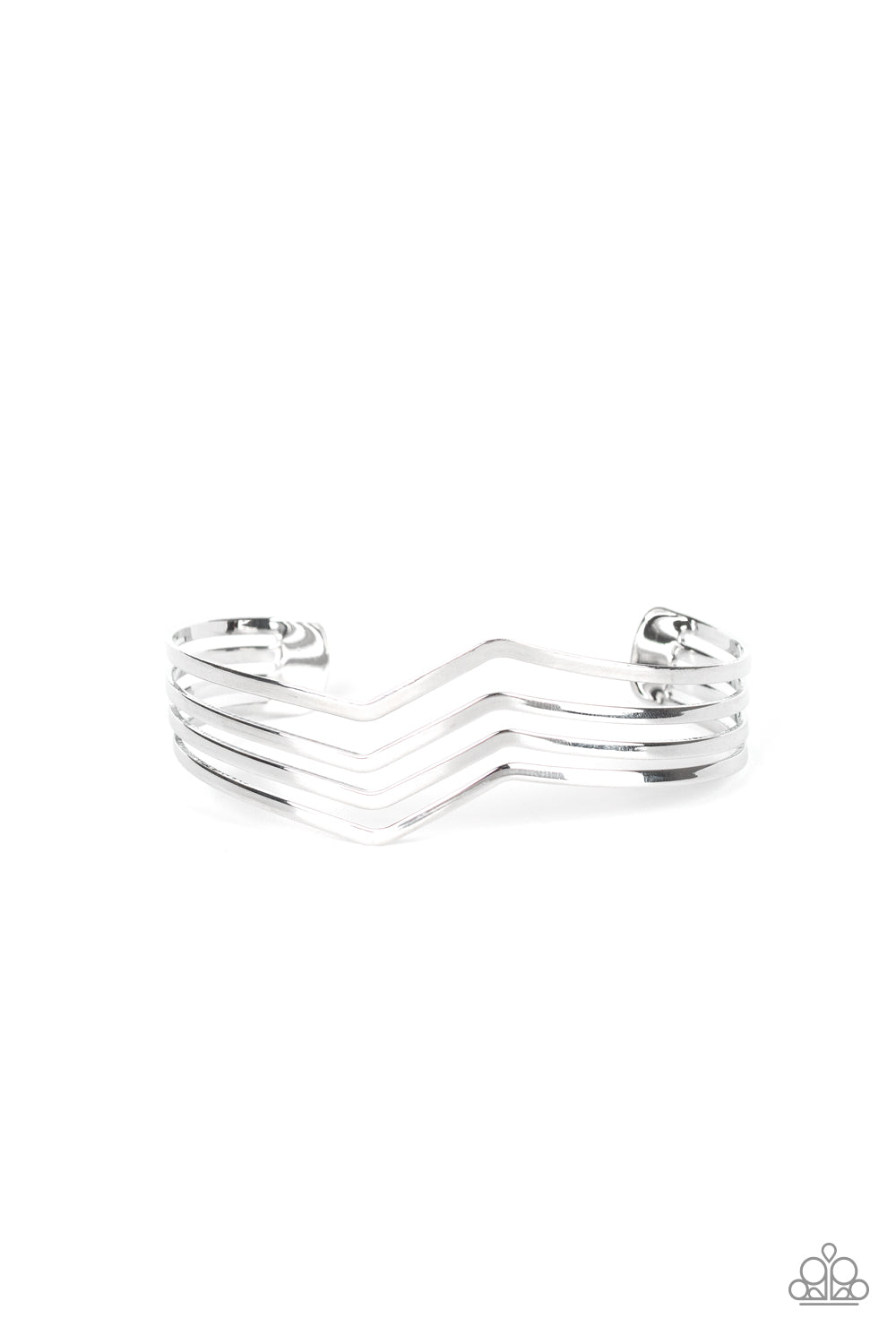 Paparazzi Waverunner - Silver - Zigzag Cuff Bracelet - $5 Jewelry With Ashley Swint