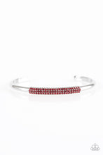 Load image into Gallery viewer, Paparazzi CACHE Only - Red Rhinestones - Silver Cuff Bracelet - $5 Jewelry With Ashley Swint