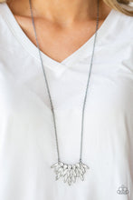 Load image into Gallery viewer, Paparazzi Crowning Moment - Black - Regal Teardrop and Marquise Cuts - White Rhinestones - Gunmetal Chain Necklace - $5 Jewelry With Ashley Swint