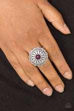 Load image into Gallery viewer, Paparazzi Daringly Daisy - Purple - Flower Ring - $5 Jewelry With Ashley Swint
