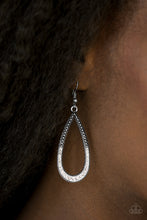 Load image into Gallery viewer, Paparazzi Dripping In Diamonds - White -Rhinestones - Studded Dipped - Silver Teardrop Earring - $5 Jewelry With Ashley Swint