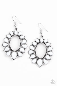 Paparazzi Fashionista Flavor - White - Teardrops - Silver Hoop Earrings - $5 Jewelry With Ashley Swint