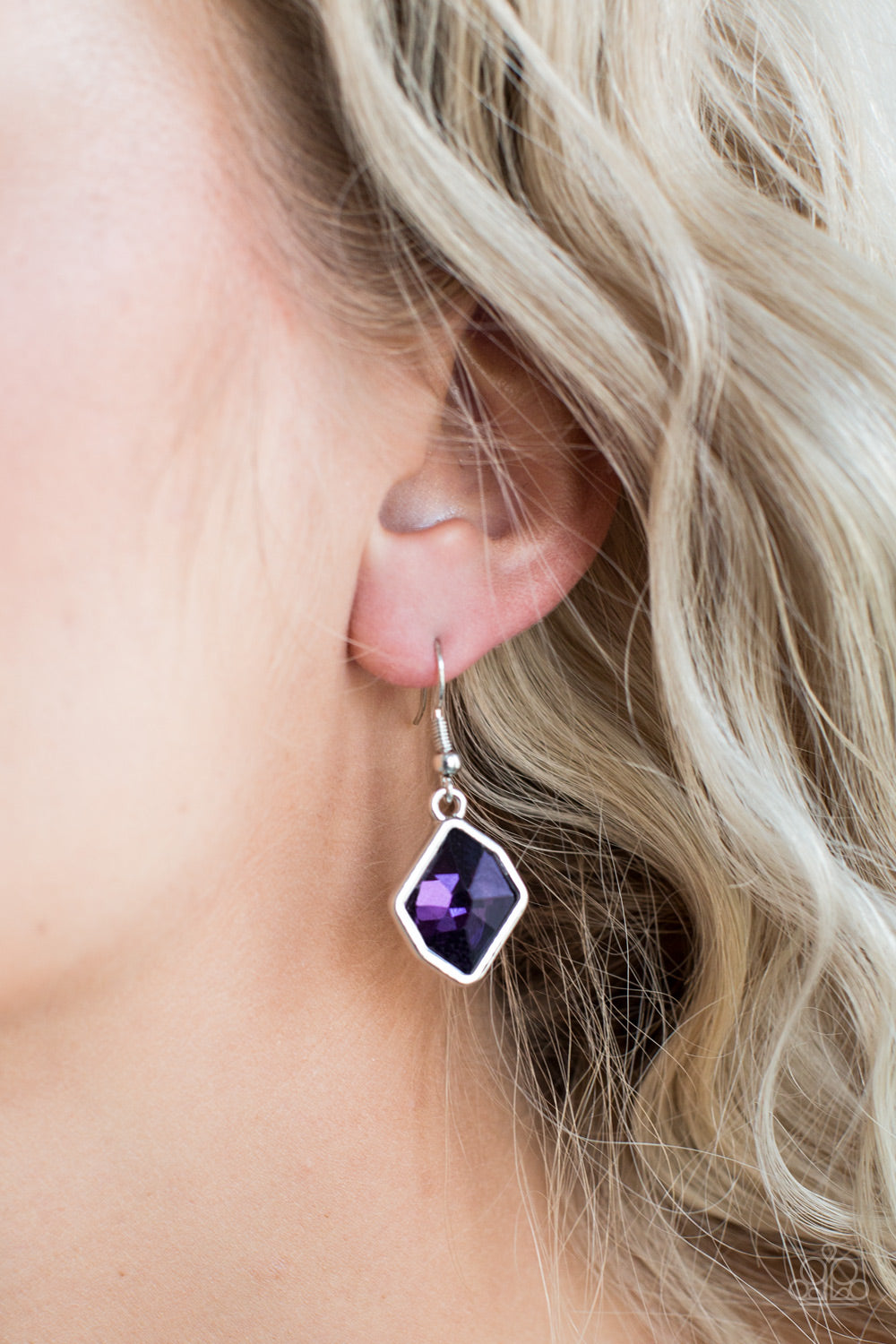Paparazzi Glow It Up - Purple Gem - Silver Earrings - $5 Jewelry with Ashley Swint