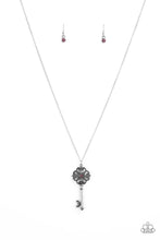 Load image into Gallery viewer, Paparazzi Got It On Lock - Purple Rhinestone - Key Necklace &amp; Earrings - $5 Jewelry with Ashley Swint