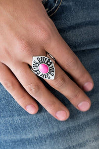 Paparazzi HOMESTEAD For The Weekend - Pink Stone Bead - Silver Ring - $5 Jewelry with Ashley Swint