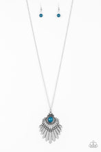 Load image into Gallery viewer, Paparazzi Inde-PENDANT Idol - Blue - Silver Chain Necklace &amp; Earrings - $5 Jewelry With Ashley Swint