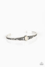 Load image into Gallery viewer, Paparazzi Make Your Own Path - White Stone - Silver Cuff Bracelet - $5 Jewelry With Ashley Swint