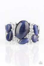 Load image into Gallery viewer, Paparazzi Modern Moonwalk - Blue Moonstone - White Rhinestones - Ring - $5 Jewelry With Ashley Swint