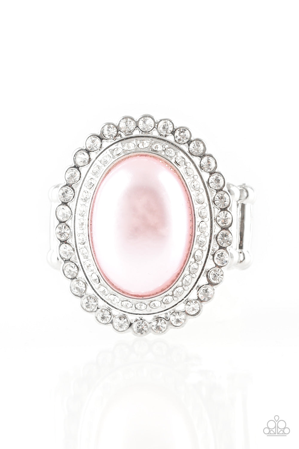 Paparazzi Opulently Olympian - Pink Pearl - Rhinestones Ring - $5 Jewelry With Ashley Swint