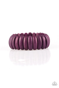 Paparazzi Peacefully Primal - Purple Stone - Stretchy Bands - Bracelet - $5 Jewelry With Ashley Swint