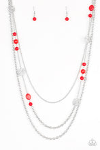 Load image into Gallery viewer, Paparazzi Pretty Pop-tastic! - Red - Necklace and matching Earrings - $5 Jewelry With Ashley Swint