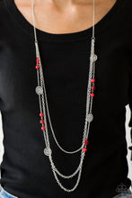 Load image into Gallery viewer, Paparazzi Pretty Pop-tastic! - Red - Necklace and matching Earrings - $5 Jewelry With Ashley Swint