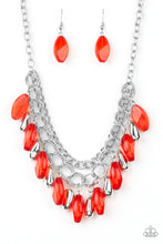 Load image into Gallery viewer, Paparazzi Spring Daydream - Red Beads - Silver Necklace and matching Earrings - $5 Jewelry With Ashley Swint