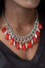 Load image into Gallery viewer, Paparazzi Spring Daydream - Red Beads - Silver Necklace and matching Earrings - $5 Jewelry With Ashley Swint