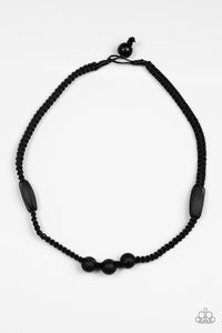 Paparazzi Stonemason Style - Black - Wooden Beads - Earthy Urban Necklace - $5 Jewelry With Ashley Swint
