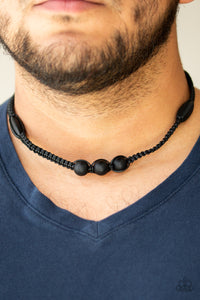 Paparazzi Stonemason Style - Black - Wooden Beads - Earthy Urban Necklace - $5 Jewelry With Ashley Swint