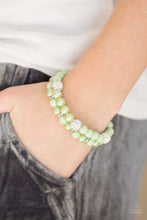 Load image into Gallery viewer, Paparazzi Teasingly Tinseltown - Green - Pearly Beads - 2 Stretchy Band Bracelet - $5 Jewelry With Ashley Swint