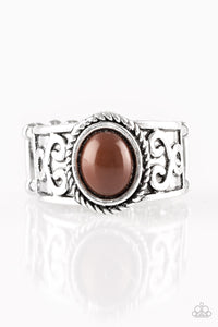 Paparazzi Totally Tidal - Brown Bead - Silver Ring - $5 Jewelry With Ashley Swint