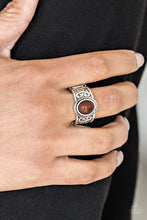 Load image into Gallery viewer, Paparazzi Totally Tidal - Brown Bead - Silver Ring - $5 Jewelry With Ashley Swint