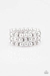 Paparazzi Undeniably Dapper - Silver Pearls - Bracelet - $5 Jewelry With Ashley Swint