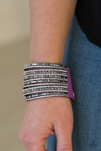 Paparazzi Wham Bam Glam - Purple - White & Smoky Rhinestones - Wrap Bracelet - $5 Jewelry With Ashley Swint