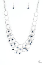 Load image into Gallery viewer, Paparazzi Yacht Tour - Blue Beads - Layered Silver Links - Necklace &amp; Earrings - $5 Jewelry With Ashley Swint