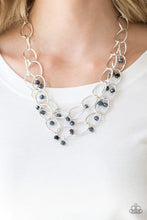 Load image into Gallery viewer, Paparazzi Yacht Tour - Blue Beads - Layered Silver Links - Necklace &amp; Earrings - $5 Jewelry With Ashley Swint