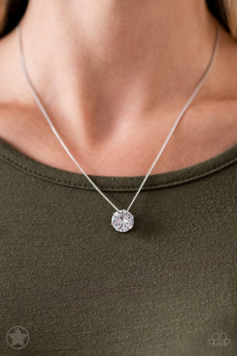 PAPARAZZI What A Gem - White diamond necklace - BLOCKBUSTER - $5 Jewelry with Ashley Swint