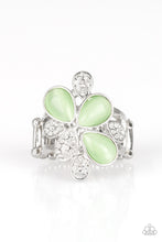 Load image into Gallery viewer, Paparazzi Diamond Daises - Green Moonstones - Silver Ring - $5 Jewelry With Ashley Swint
