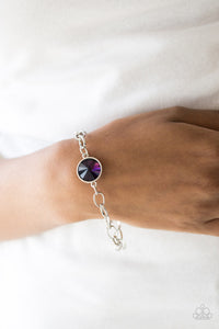 Paparazzi All Aglitter - Purple Gem - Nice Silver Chain Toggle Closure - Bracelet - $5 Jewelry with Ashley Swint