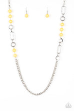 Load image into Gallery viewer, Paparazzi CACHE Me Out - Yellow Beads - Silver Chain Necklace &amp; Earrings - $5 Jewelry With Ashley Swint