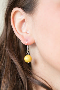 Paparazzi CACHE Me Out - Yellow Beads - Silver Chain Necklace & Earrings - $5 Jewelry With Ashley Swint