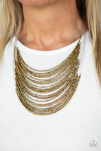 Load image into Gallery viewer, Paparazzi Catwalk Queen - Brass Seed Beads - Necklace and matching Earrings - $5 Jewelry With Ashley Swint