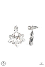 Load image into Gallery viewer, Paparazzi Crystal Constellations - White Rhinestones - Double Sided - Gorgeous Silver Earrings - $5 Jewelry with Ashley Swint