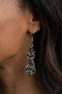 PRE-ORDER - Paparazzi Diva Decorum - Black - Earrings - $5 Jewelry with Ashley Swint